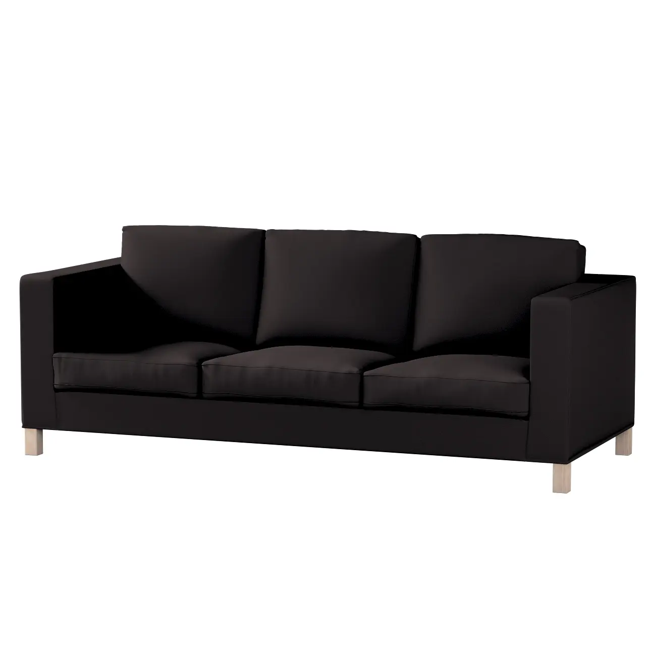 Dekoria Potah na pohovku IKEA  Karlanda 3-místná nerozkládací, krátký, Black - černá, pohovka Karlanda 3-místná, Cotton Panama, 702-50