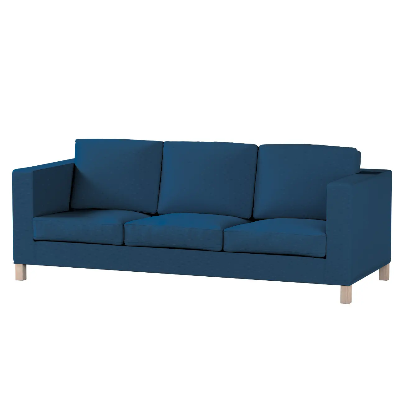 Dekoria Potah na pohovku IKEA  Karlanda 3-místná nerozkládací, krátký, mořská modrá, pohovka Karlanda 3-místná, Cotton Panama, 702-48