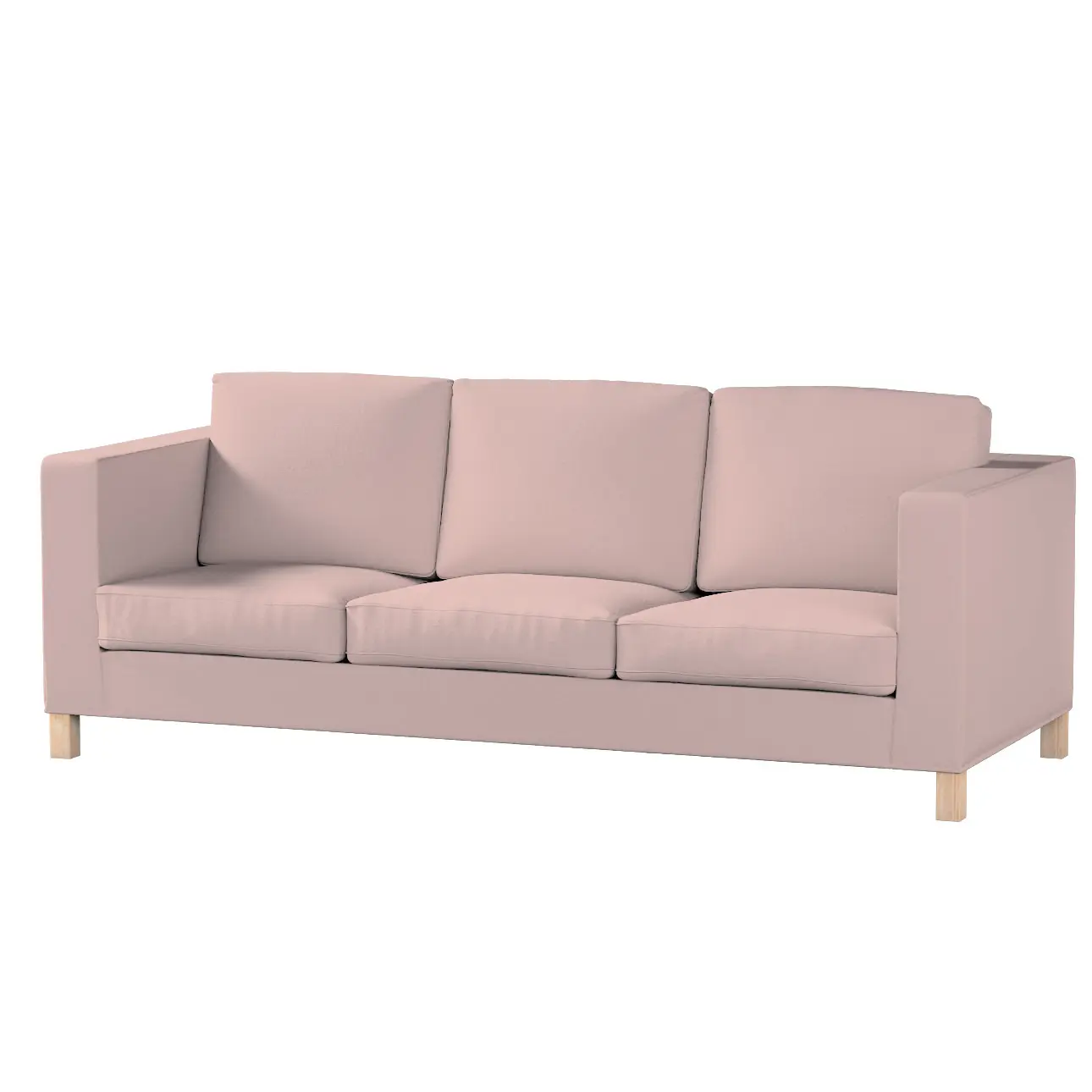 Dekoria Potah na pohovku IKEA  Karlanda 3-místná nerozkládací, krátký, růžová, pohovka Karlanda 3-místná, Boucle Teddy, 702-84