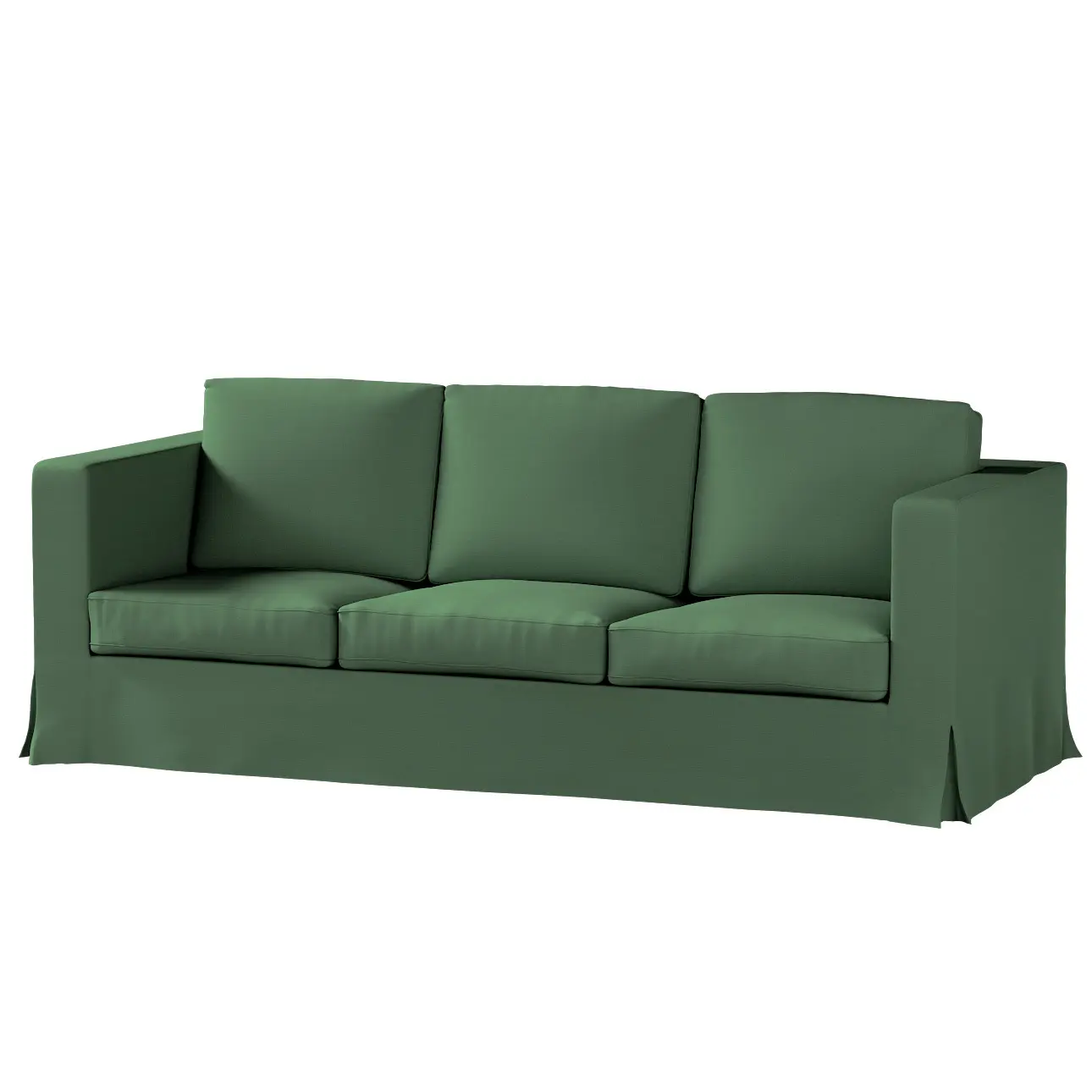 Dekoria Potah na pohovku IKEA  Karlanda 3-místná nerozkládací, dlouhý, Forest Green - zelená, pohovka Karlanda 3-místná, Cotton Panama, 702-51