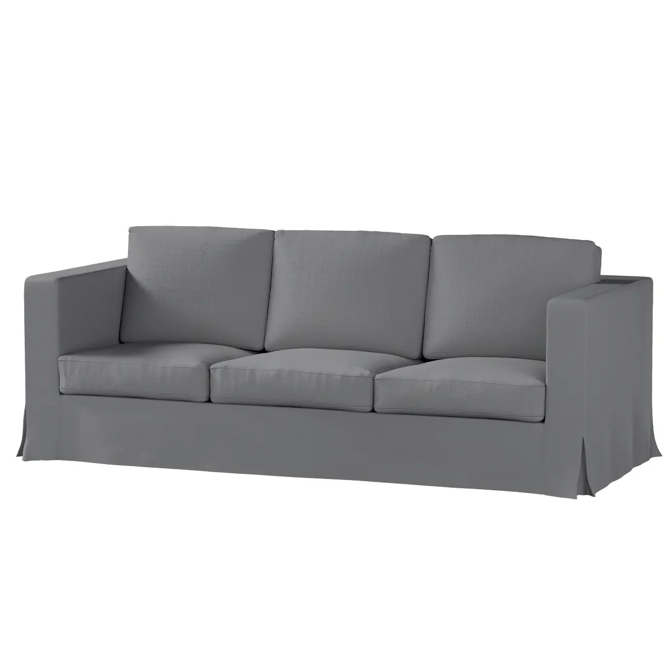 Dekoria Potah na pohovku IKEA  Karlanda 3-místná nerozkládací, dlouhý, tmavě šedá, pohovka Karlanda 3-místná, Boucle Teddy, 702-83