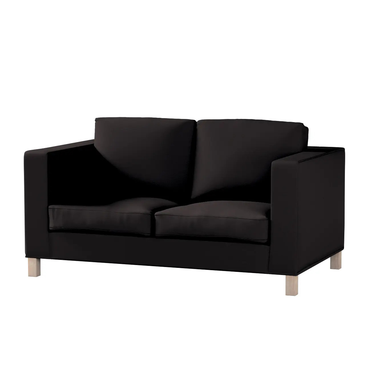 Dekoria Potah na pohovku IKEA  Karlanda 2-místná, krátký, Black - černá, pohovka Karlanda 2-místná, Cotton Panama, 702-50