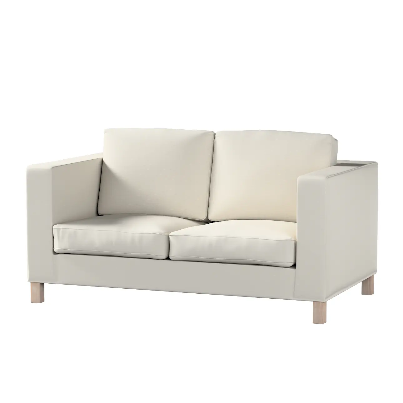 Dekoria Potah na pohovku IKEA  Karlanda 2-místná, krátký, stříbrošedá, pohovka Karlanda 2-místná, Cotton Panama, 702-45