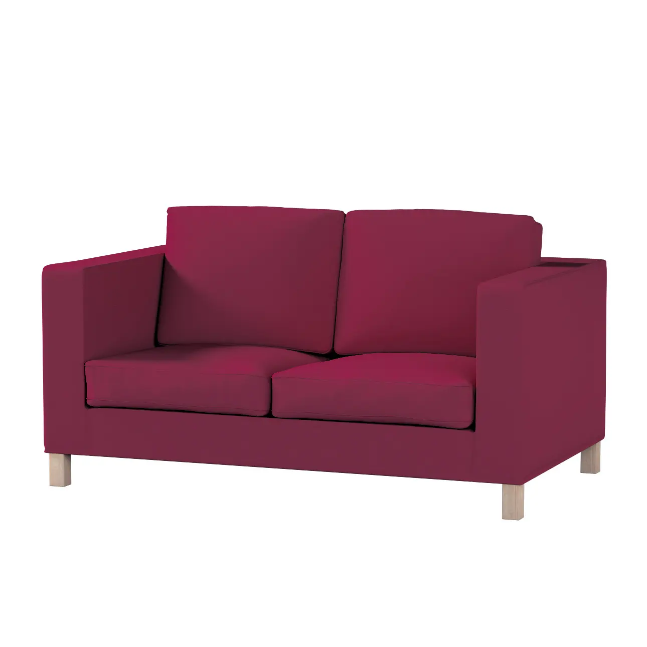 Dekoria Potah na pohovku IKEA  Karlanda 2-místná, krátký, švestková, pohovka Karlanda 2-místná, Cotton Panama, 702-32