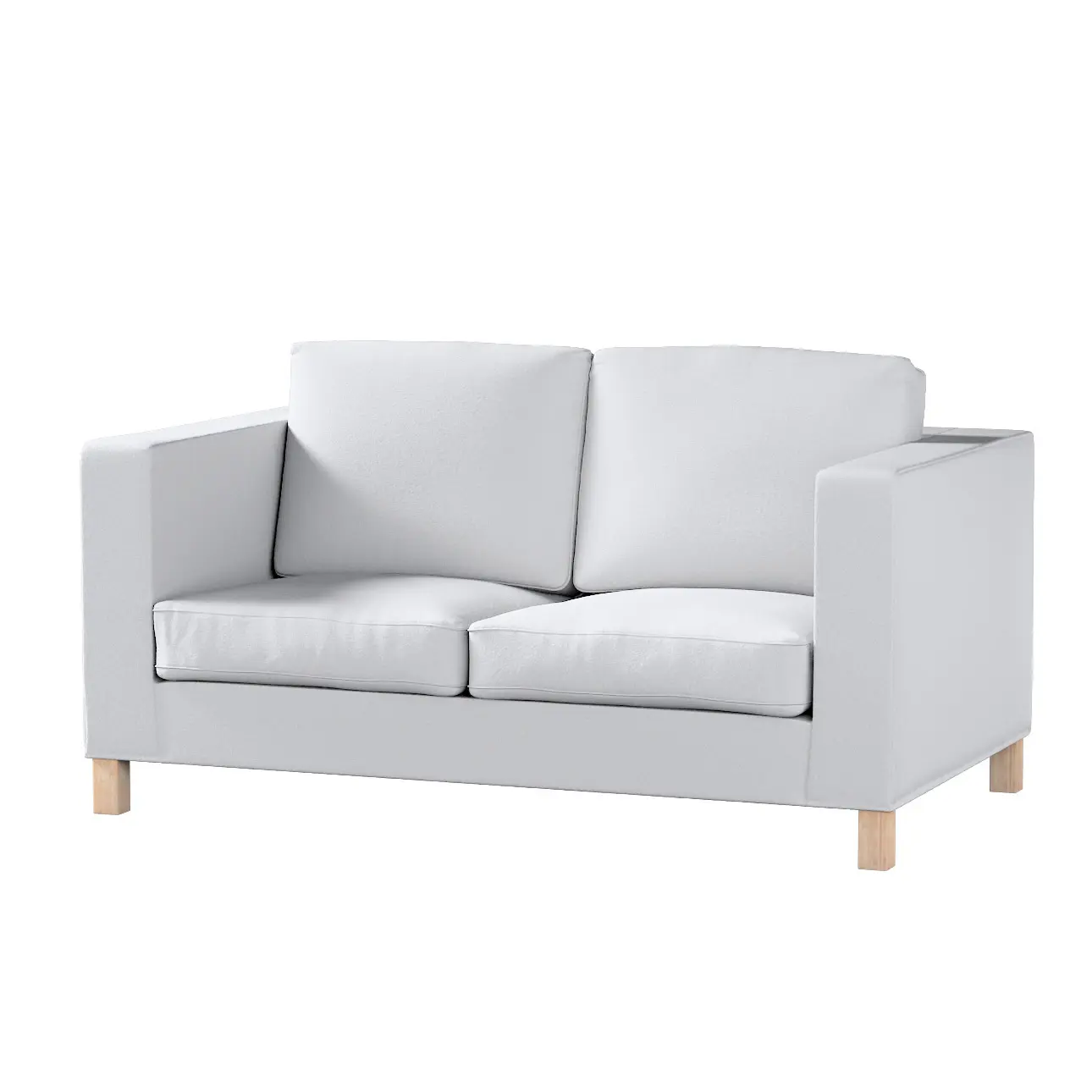 Dekoria Potah na pohovku IKEA  Karlanda 2-místná, krátký, bílá, pohovka Karlanda 2-místná, Boucle Teddy, 702-80