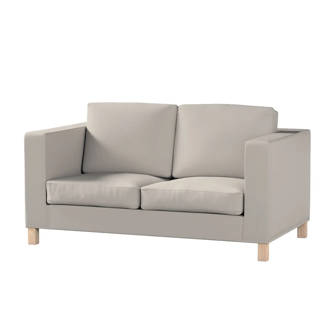 Dekoria Potah na pohovku IKEA  Karlanda 2-místná, krátký, světle bežová, pohovka Karlanda 2-místná, Boucle Teddy, 702-81