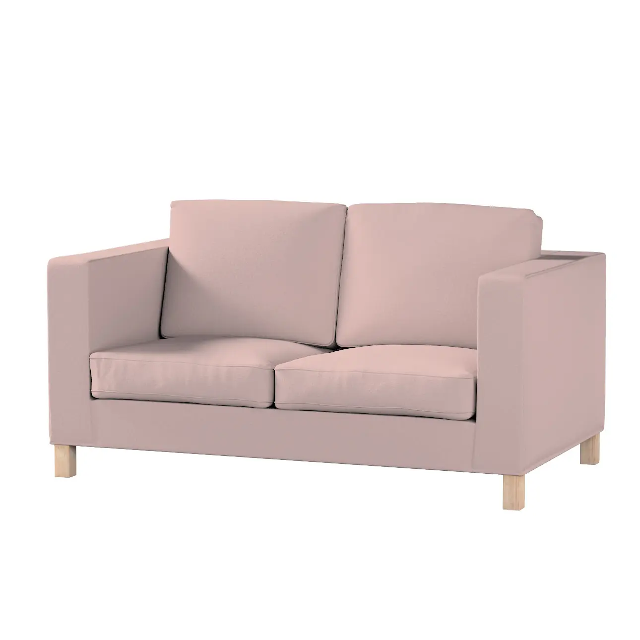 Dekoria Potah na pohovku IKEA  Karlanda 2-místná, krátký, růžová, pohovka Karlanda 2-místná, Boucle Teddy, 702-84