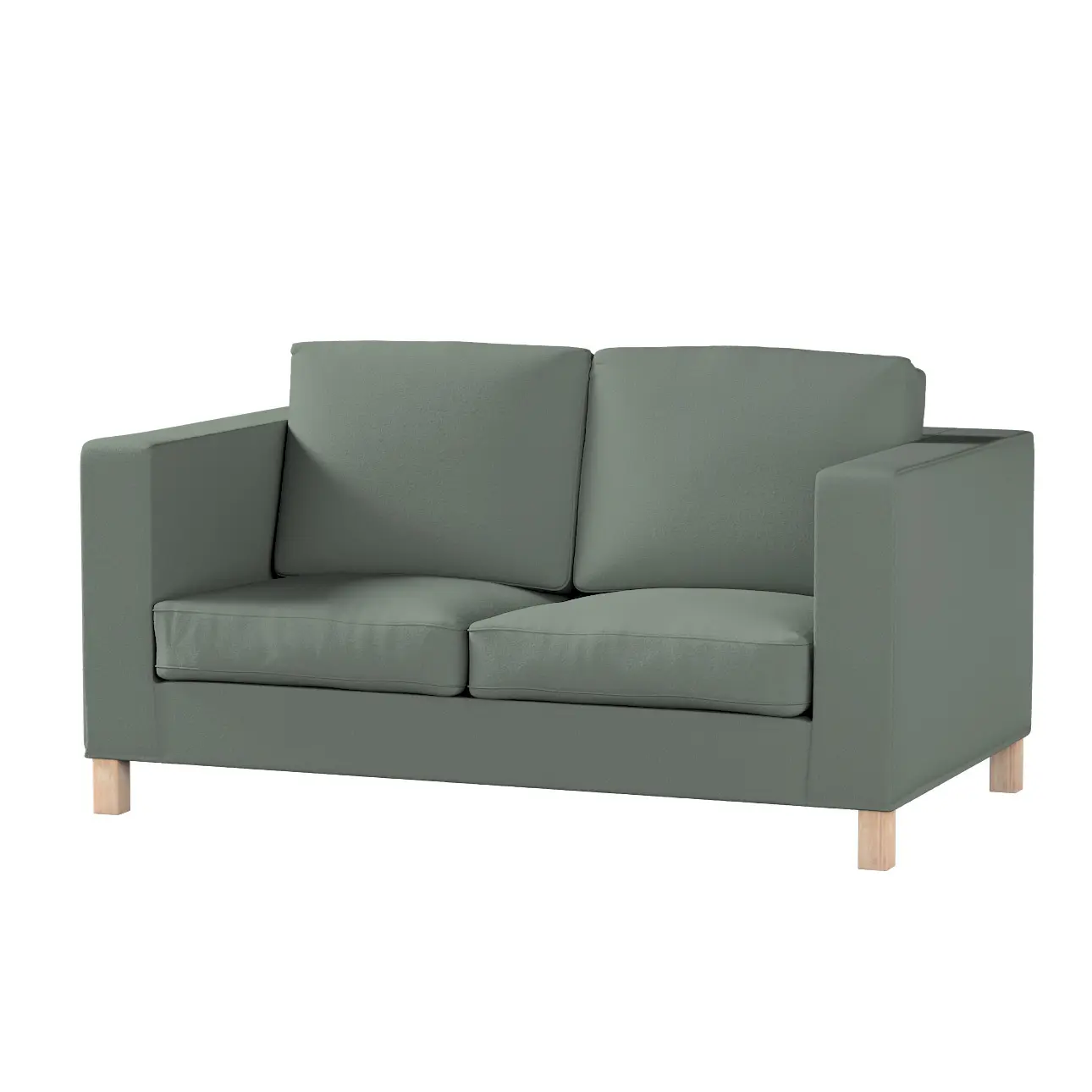 Dekoria Potah na pohovku IKEA  Karlanda 2-místná, krátký, zelená, pohovka Karlanda 2-místná, Boucle Teddy, 702-85