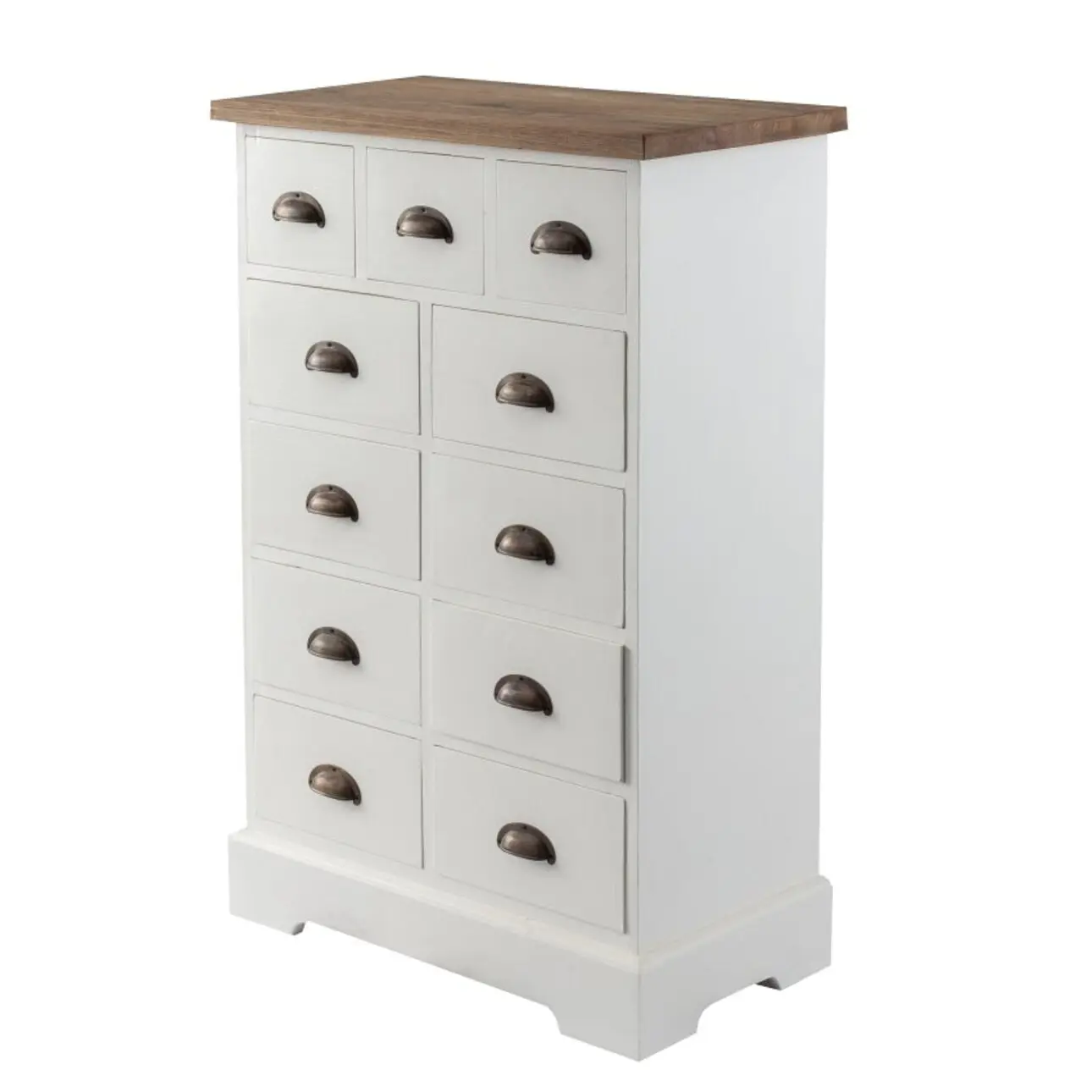 Dekoria Komoda Brighton 11 zásuvek  white&natural, 70 x 38 x 110 cm