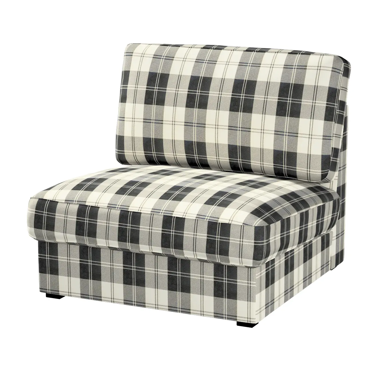 Dekoria Potah na neskládací křeslo IKEA Kivik,  černo-bílá kostka, křeslo Kivik, Edinburgh, 115-74