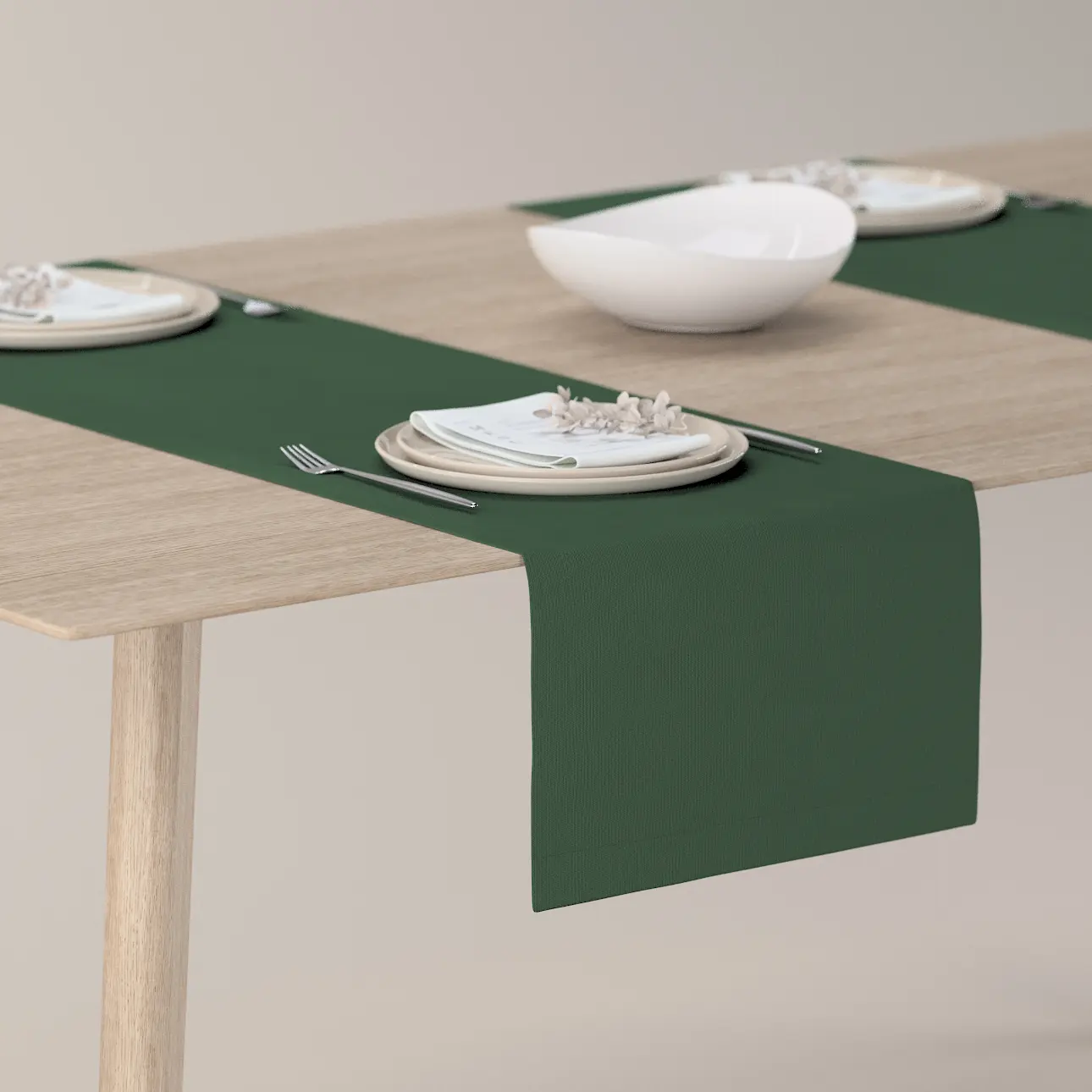 Dekoria Stolní běhoun, Forest Green - zelená, 40 x 130 cm, Cotton Panama, 702-51