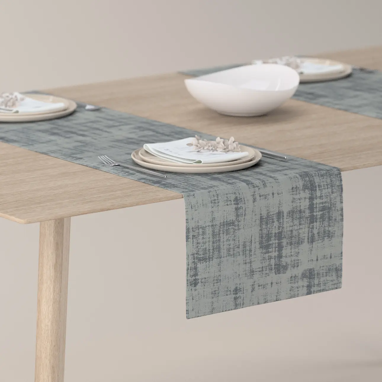 Dekoria Stolní běhoun, šedavá beton, 40 x 130 cm, Velvet, 704-32