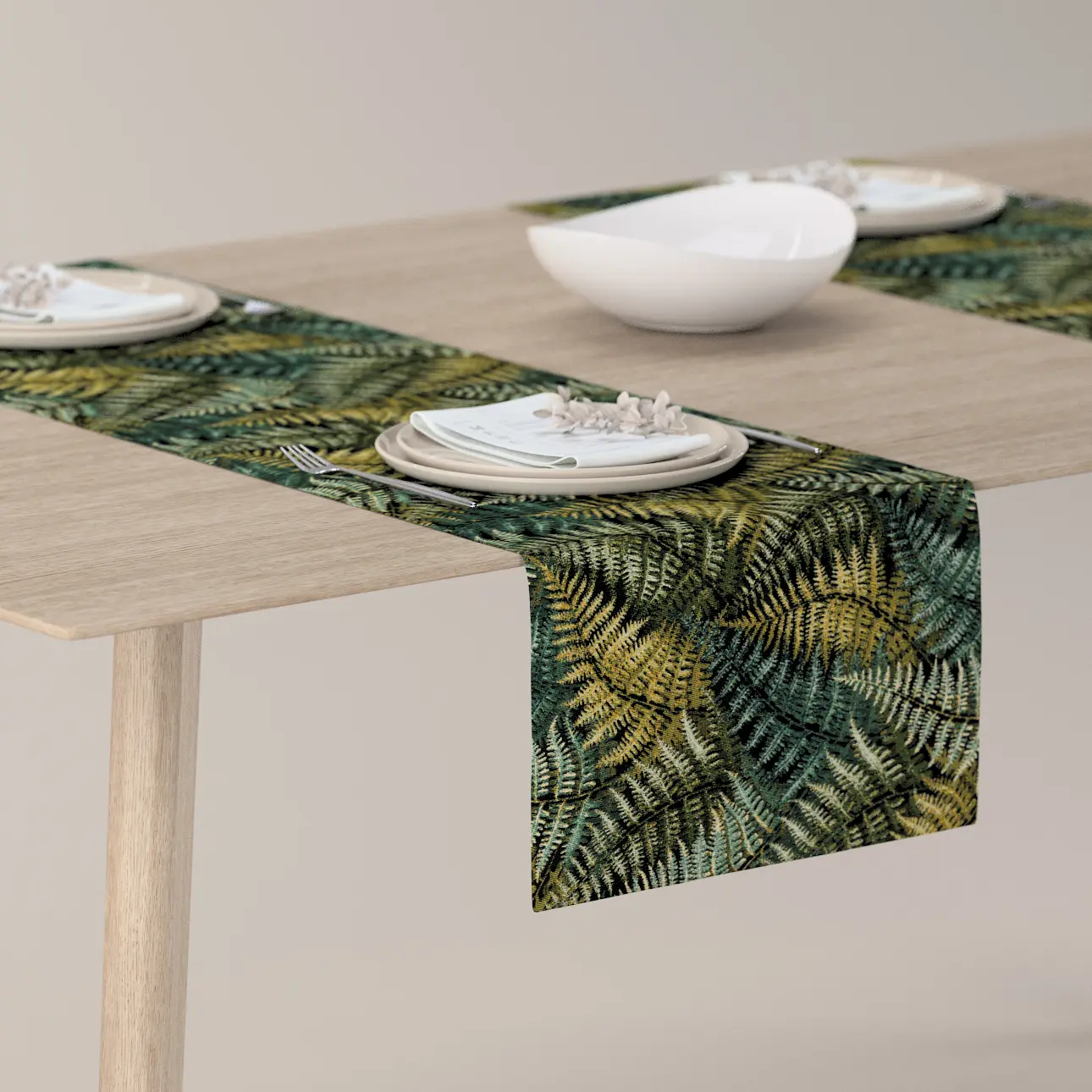 Dekoria Stolní běhoun, zelená, 40 x 130 cm, Intenso Premium, 144-18