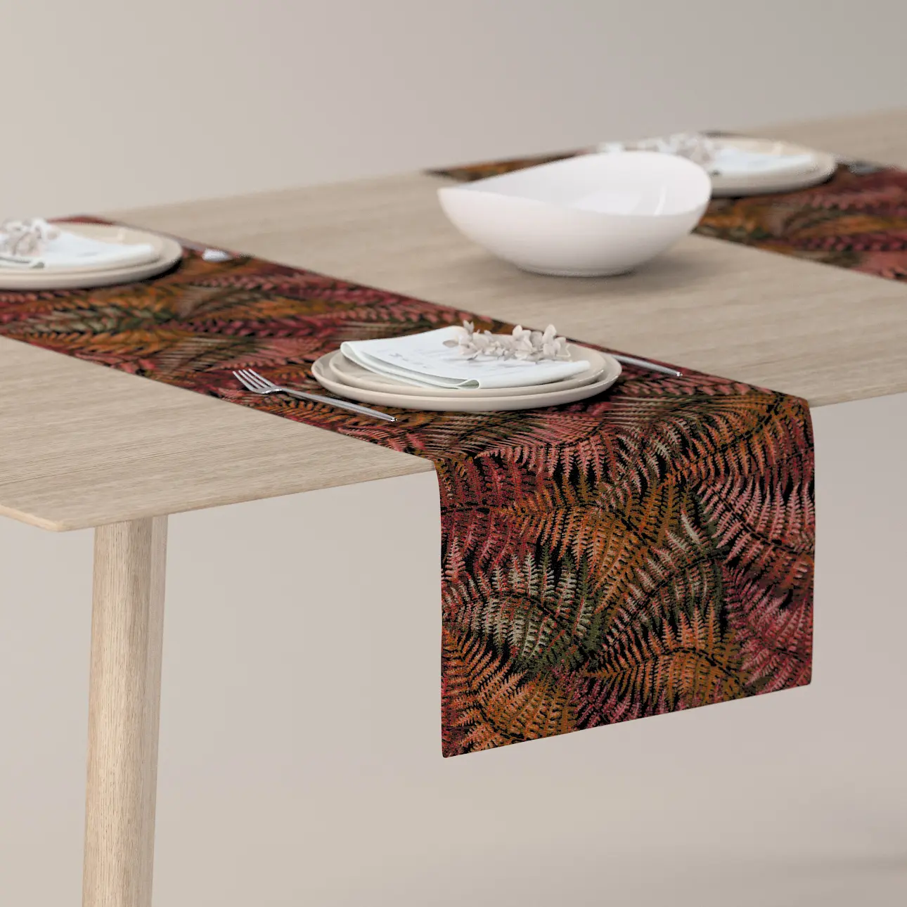 Dekoria Stolní běhoun, kaštanová a zlatá, 40 x 130 cm, Intenso Premium, 144-19