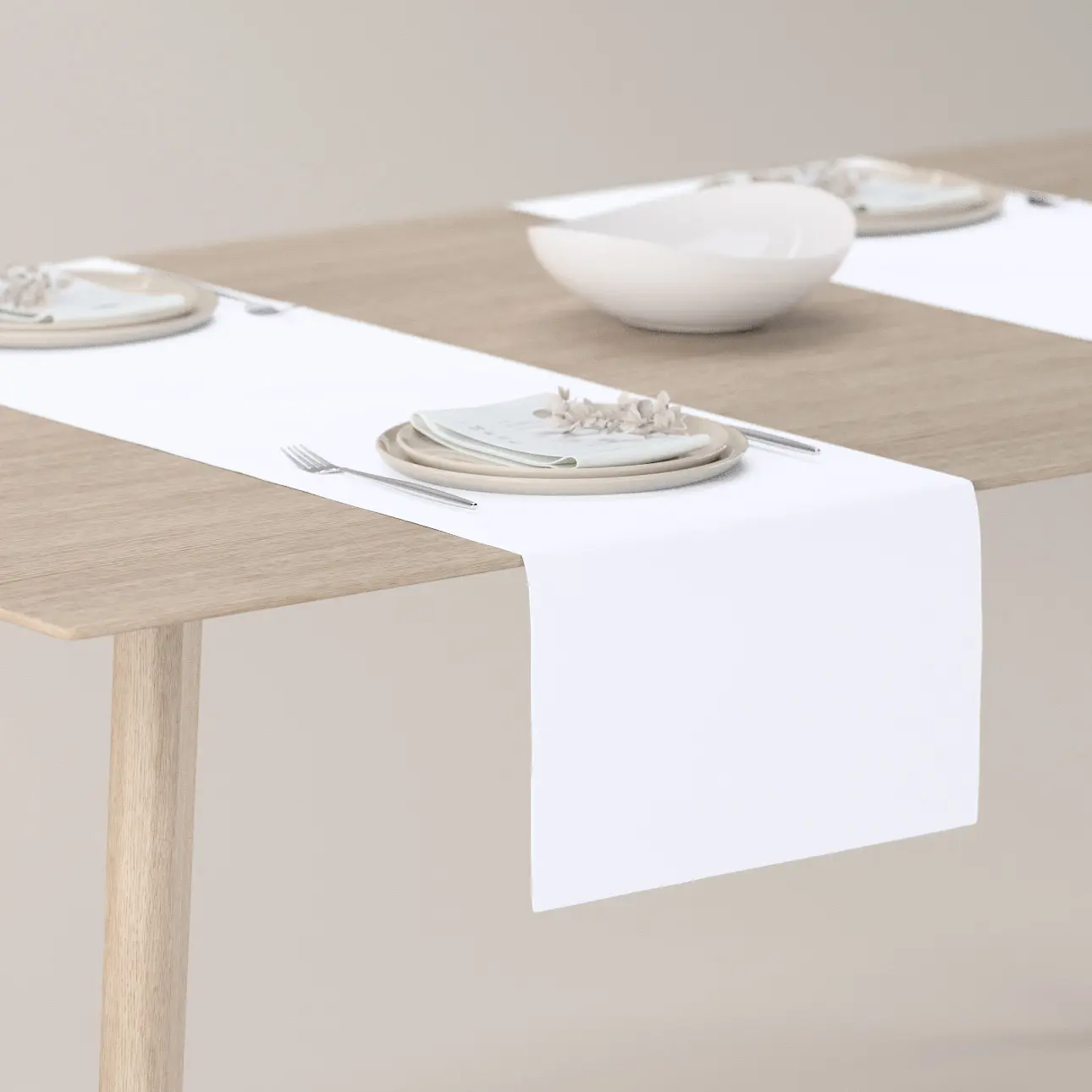 Dekoria Stolní běhoun, bílá, 40 x 130 cm, Crema, 144-62