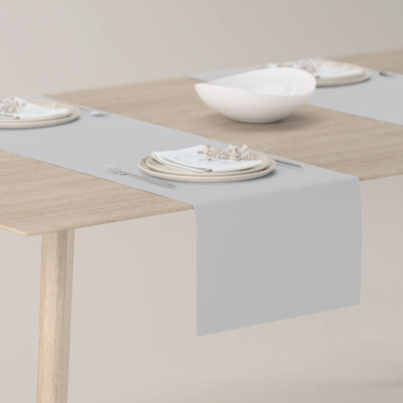 Dekoria Stolní běhoun, stříbro, 40 x 130 cm, Crema, 144-66