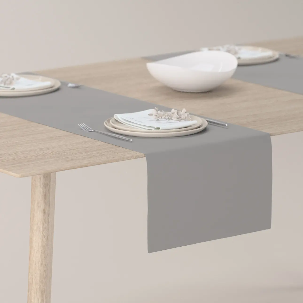 Dekoria Stolní běhoun, šedá, 40 x 130 cm, Crema, 144-70