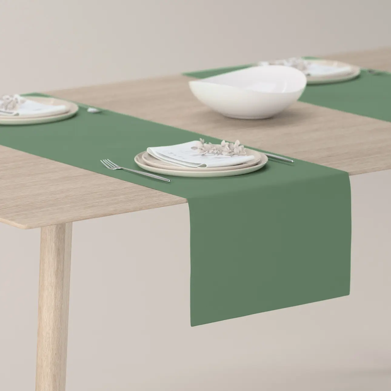 Dekoria Stolní běhoun, zelená, 40 x 130 cm, Crema, 144-71