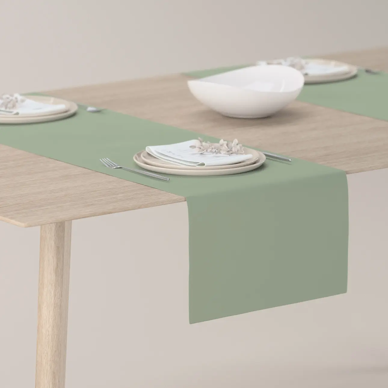 Dekoria Stolní běhoun, světle zelená, 40 x 130 cm, Crema, 144-68