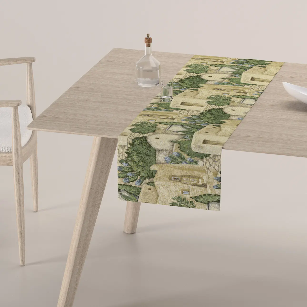 Dekoria Stolní běhoun, pískově zelená, 40 x 130 cm, Intenso Premium, 144-82