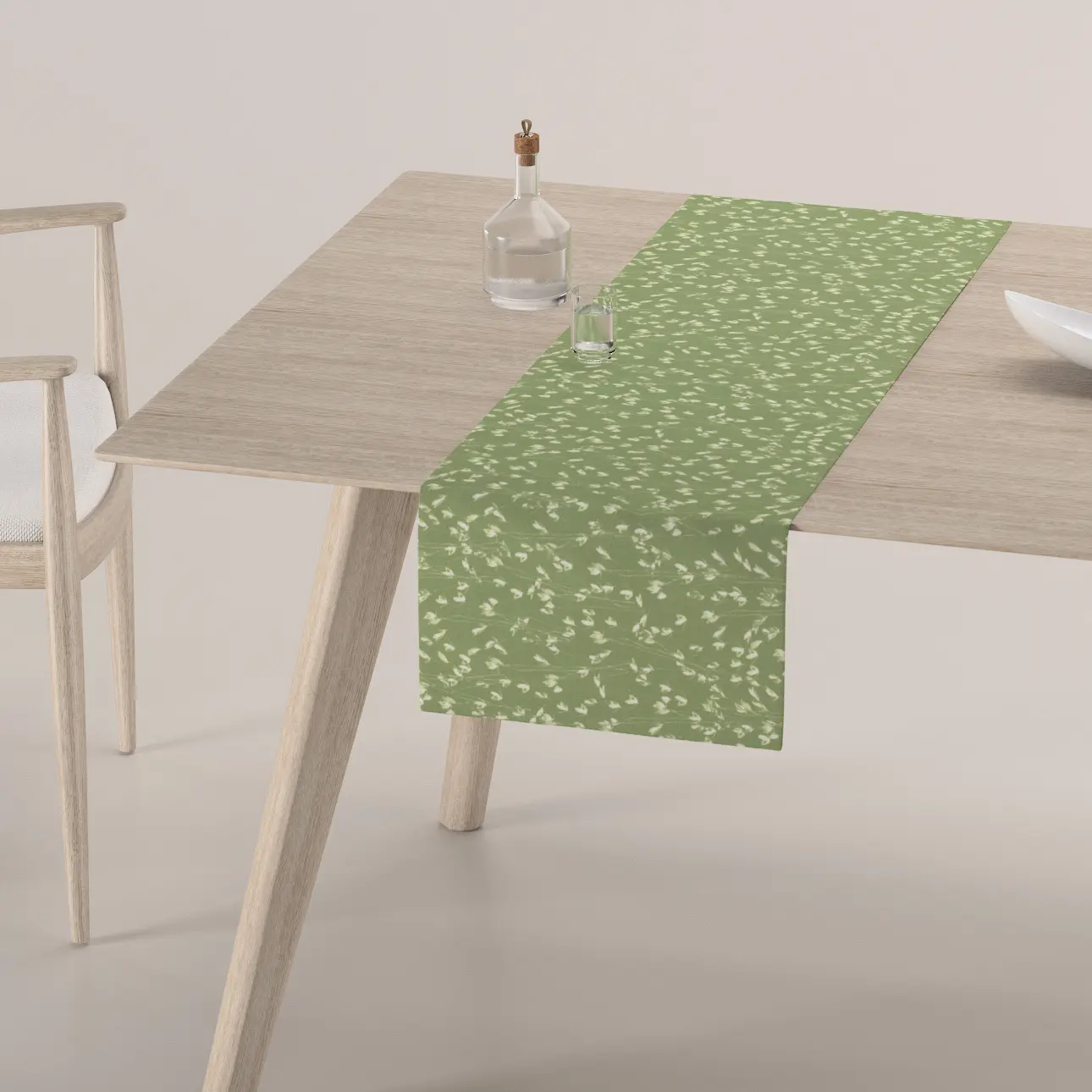 Dekoria Stolní běhoun, zelená, 40 x 130 cm, Gardenia, 144-90