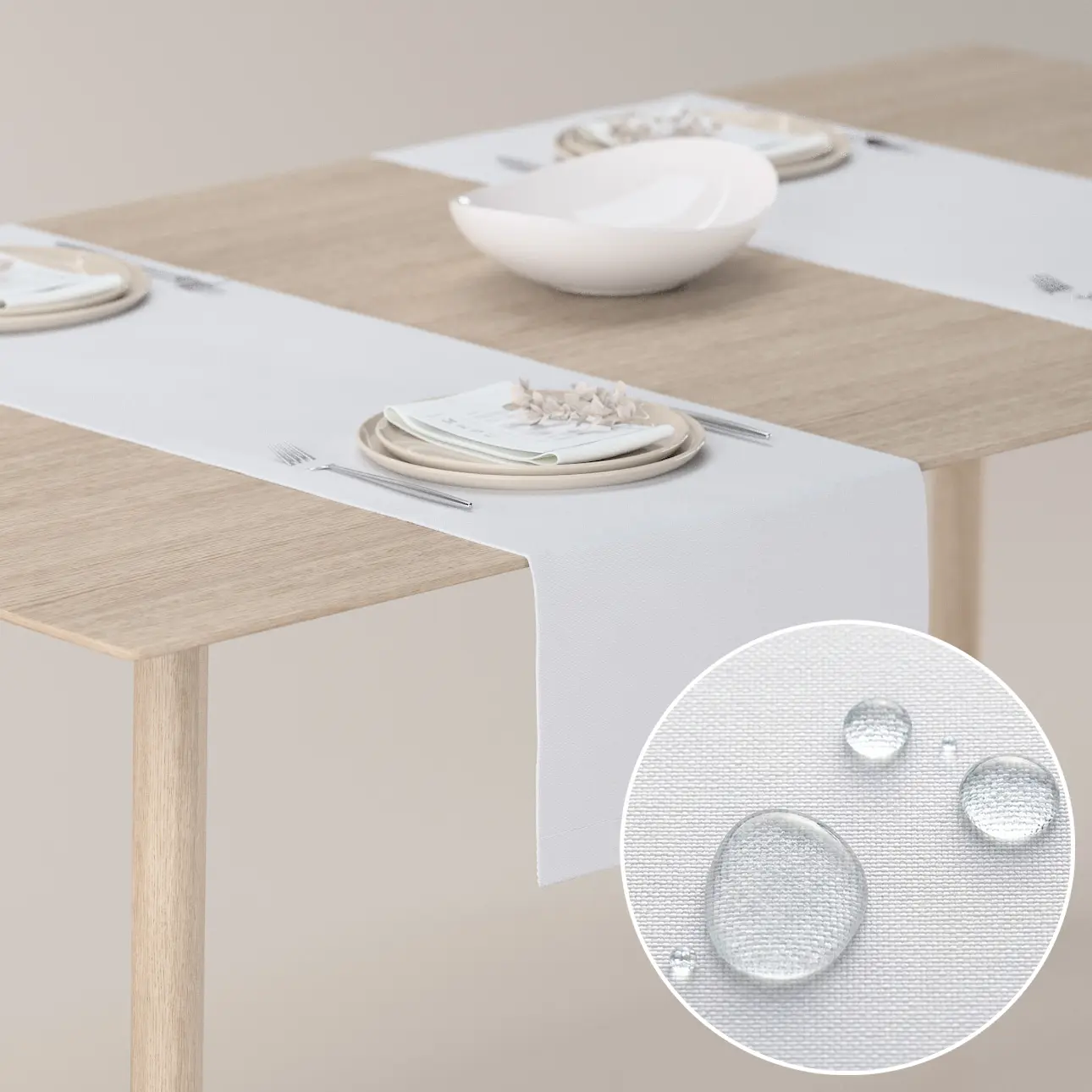 Dekoria Stolní běhoun, bílá, 40 x 130 cm, Spotless Dining, 135-24