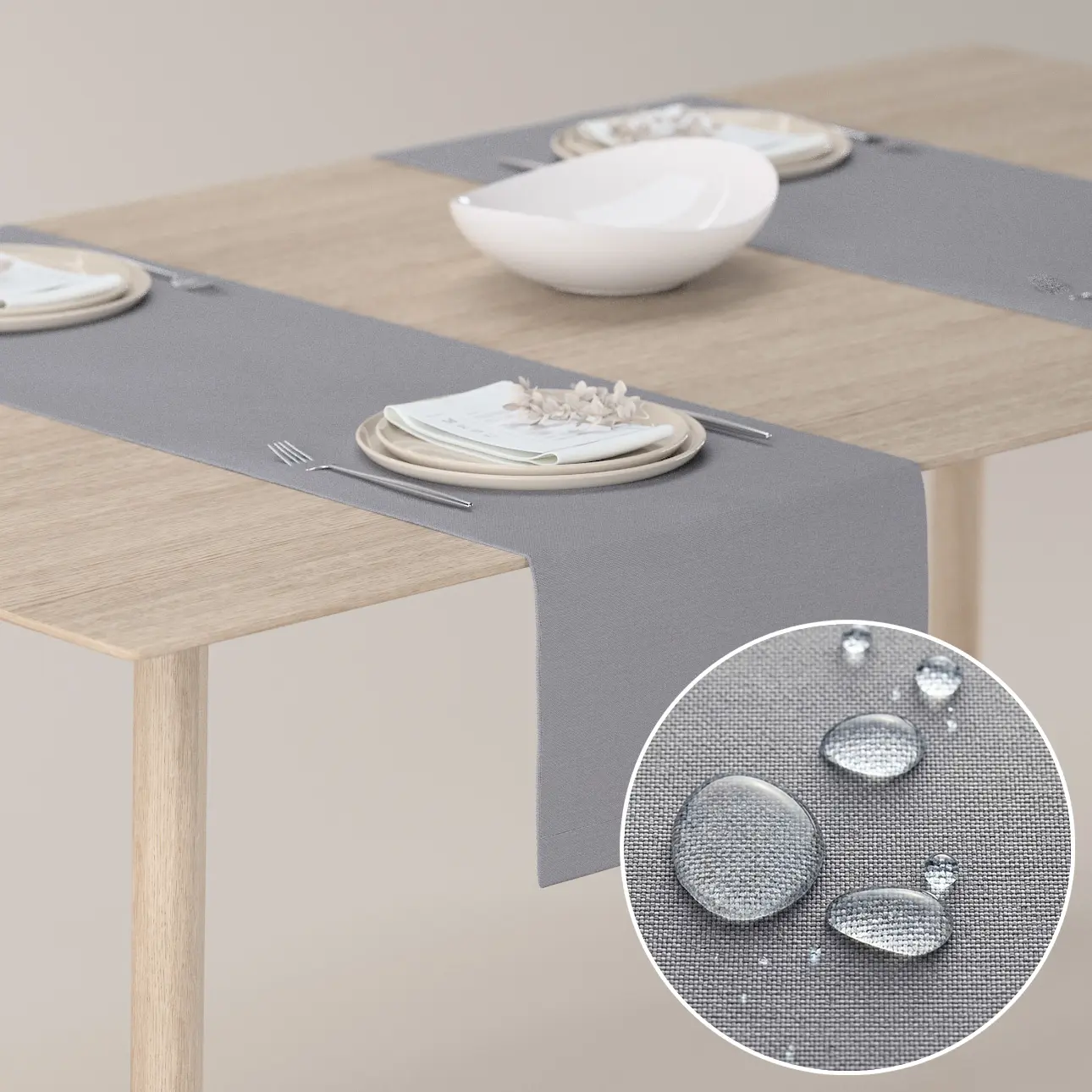 Dekoria Stolní běhoun, šedá, 40 x 130 cm, Spotless Dining, 135-27