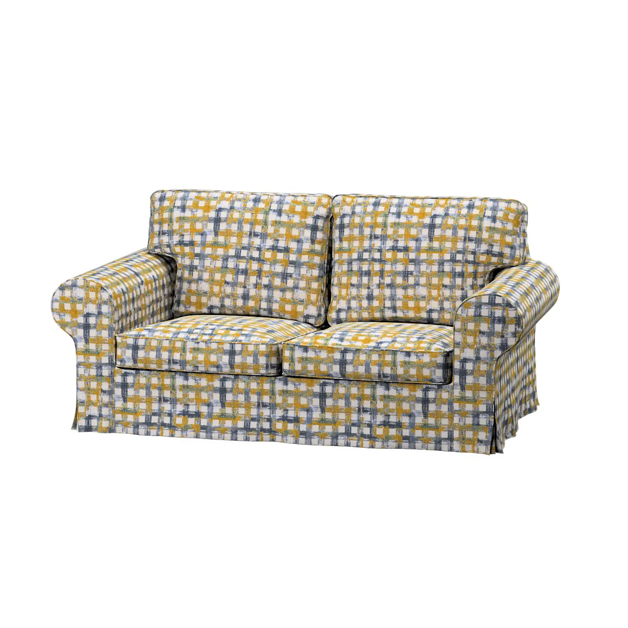 Dekoria Potah na pohovku IKEA  Ektorp 2-místná, nerozkládací, modrožlutá, pohovka Ektorp 2-místná, Cosy Home, 145-16