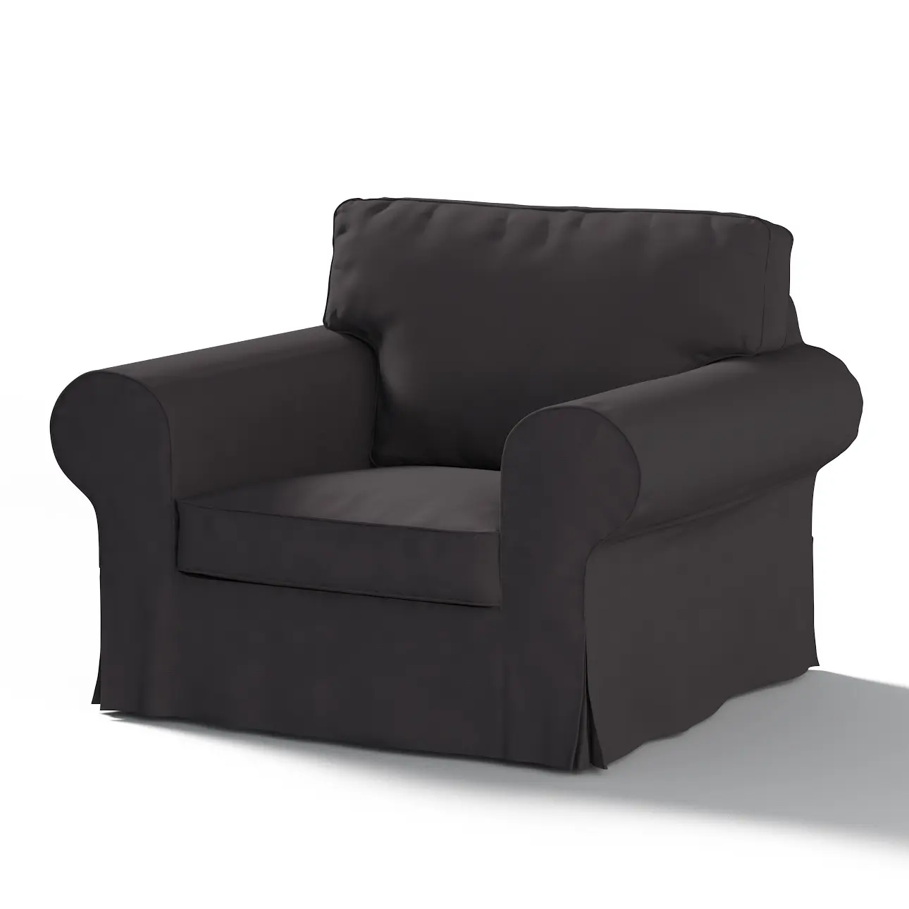 Dekoria Potah na křeslo IKEA Ektorp, Black - černá, křeslo Ektorp, Cotton Panama, 702-50