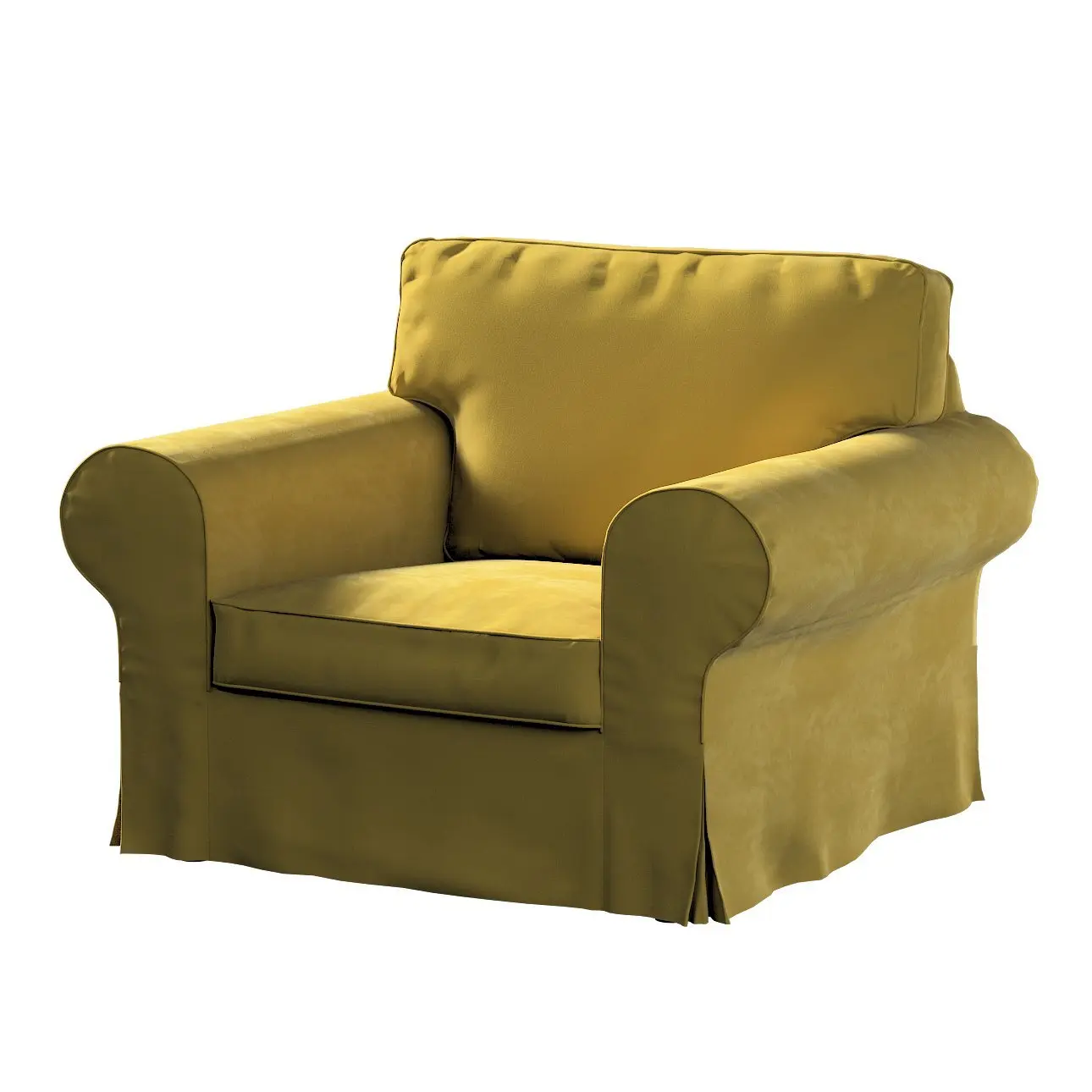 Dekoria Potah na křeslo IKEA Ektorp, zlatá okrová, křeslo Ektorp, Velvet, 704-27