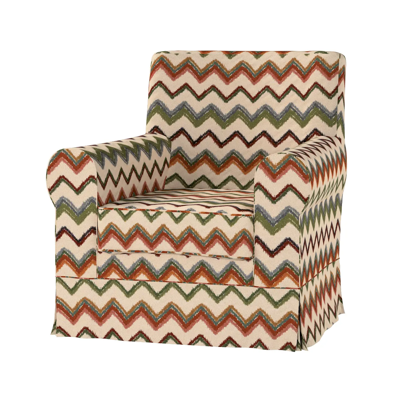 Dekoria Potah na křeslo IKEA Ektorp Jennylund, červeno-zelená, kØeslo Ektorp Jennylund, Cosy Home, 145-36