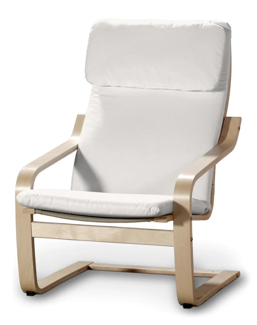 Dekoria Sedák na křeslo IKEA Poäng, sněhová bílá, kØeslo Poäng, Cotton Panama, 702-49