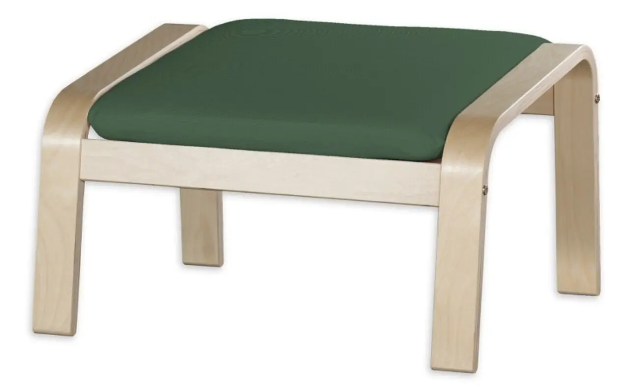 Dekoria Sedák na podnožku Poäng, Forest Green - zelená, Podnóżek Poäng, Cotton Panama, 702-51