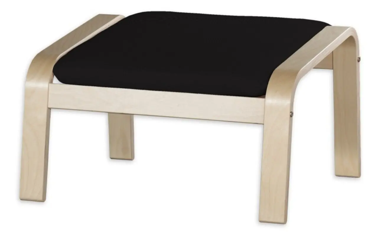 Dekoria Sedák na podnožku Poäng, Black - černá, Podnóżek Poäng, Cotton Panama, 702-50