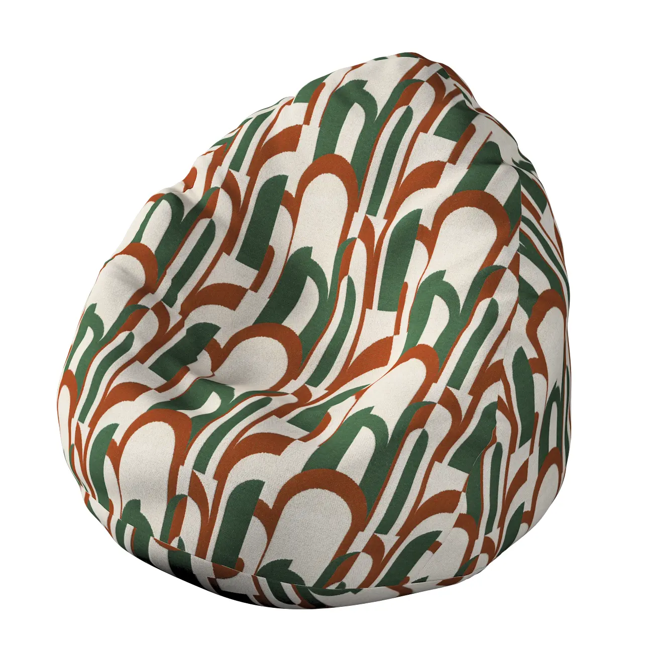 Dekoria Náhradní potah na sedací vak, zeleno-červená, pro sedací vak Ø60 x 105 cm, Cosy Home, 145-11