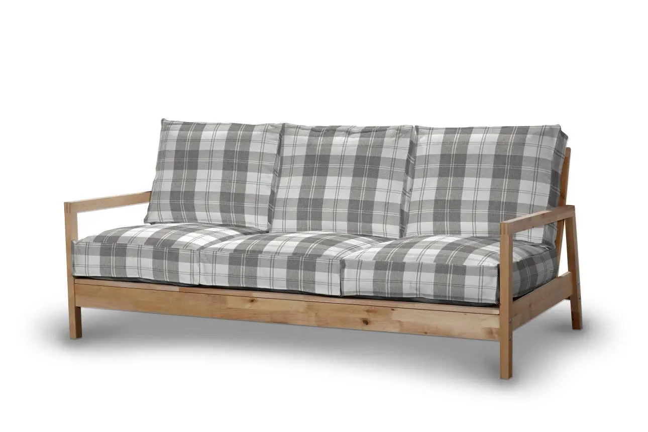 Dekoria Potah na pohovku IKEA  Lillberg 3-místná nerozkládací, šedo - bílá kostka , pohovka Lillberg 3-místná, Edinburgh, 115-79