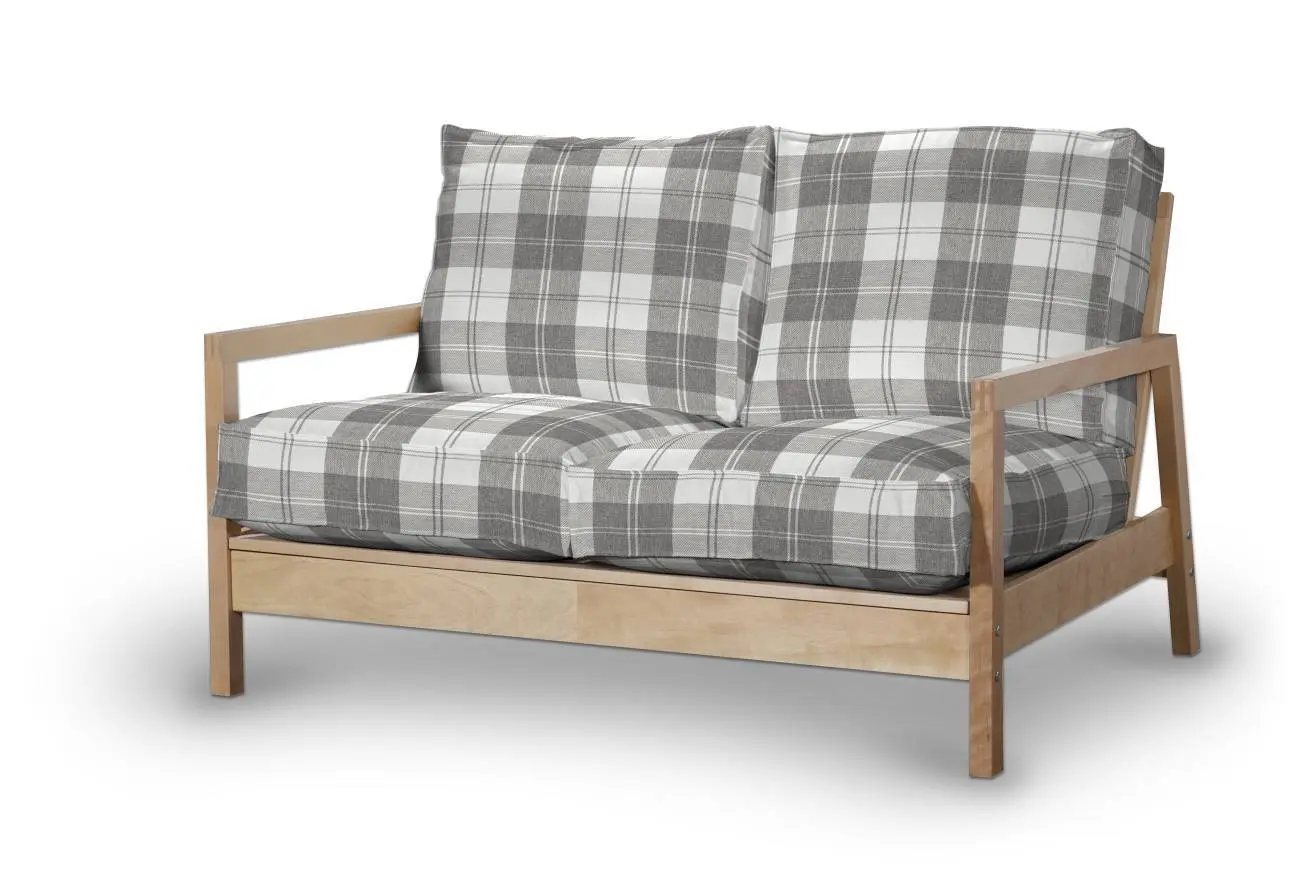Dekoria Potah na pohovku IKEA  Lillberg 2-místná nerozkládací, šedo - bílá kostka , pohovka Lillberg 2-místná, Edinburgh, 115-79