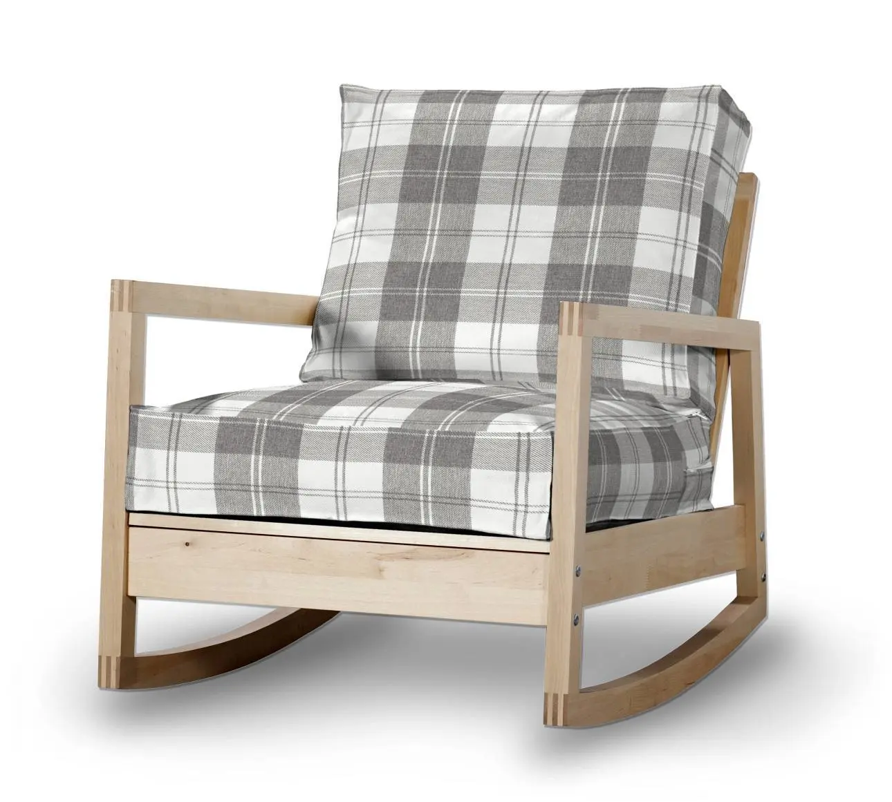 Dekoria Potah na křeslo IKEA Lillberg, šedo - bílá kostka , kØeslo Lillberg, Edinburgh, 115-79
