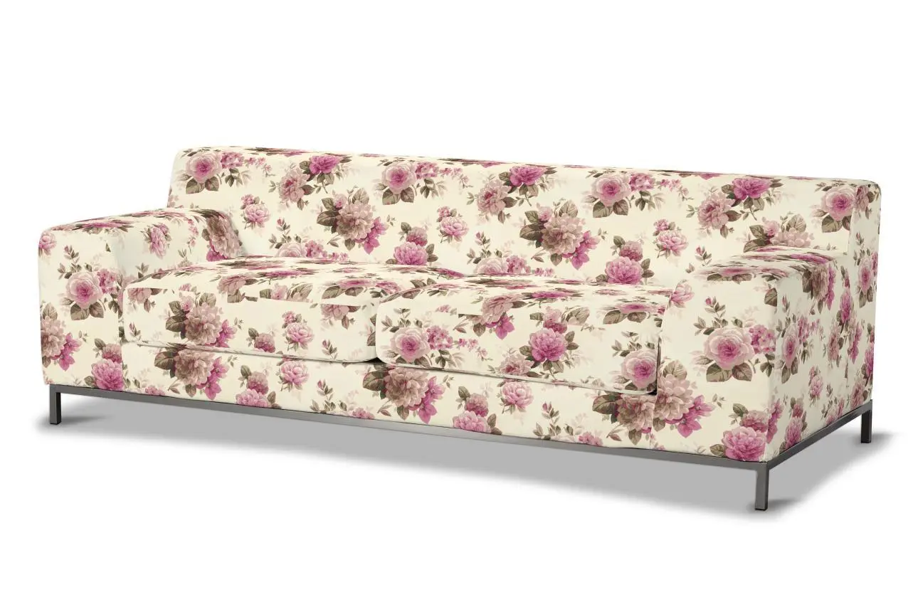 Dekoria Potah na pohovku IKEA  Kramfors 3-místná, růžovo - béžové růže na krémovém pozadí, pohovka Kramfors 3-místná, Londres, 141-07