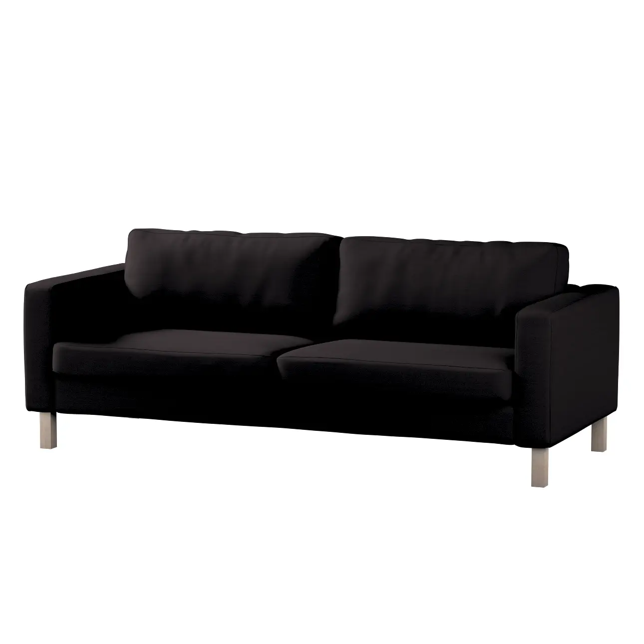Dekoria Potah na pohovku IKEA  Karlstad 3-místná, nerozkládací, krátký, grafitová, pohovka Karlstad 3-místná, Cotton Panama, 702-08
