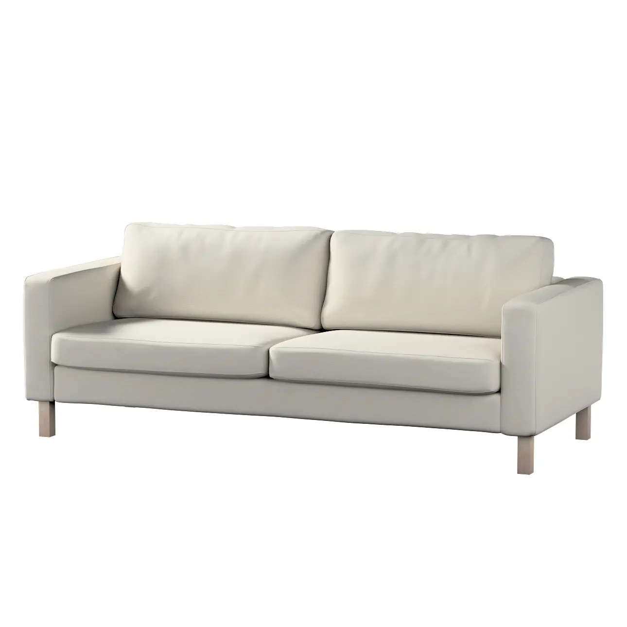 Dekoria Potah na pohovku IKEA  Karlstad 3-místná, nerozkládací, krátký, stříbrošedá, pohovka Karlstad 3-místná, Cotton Panama, 702-45