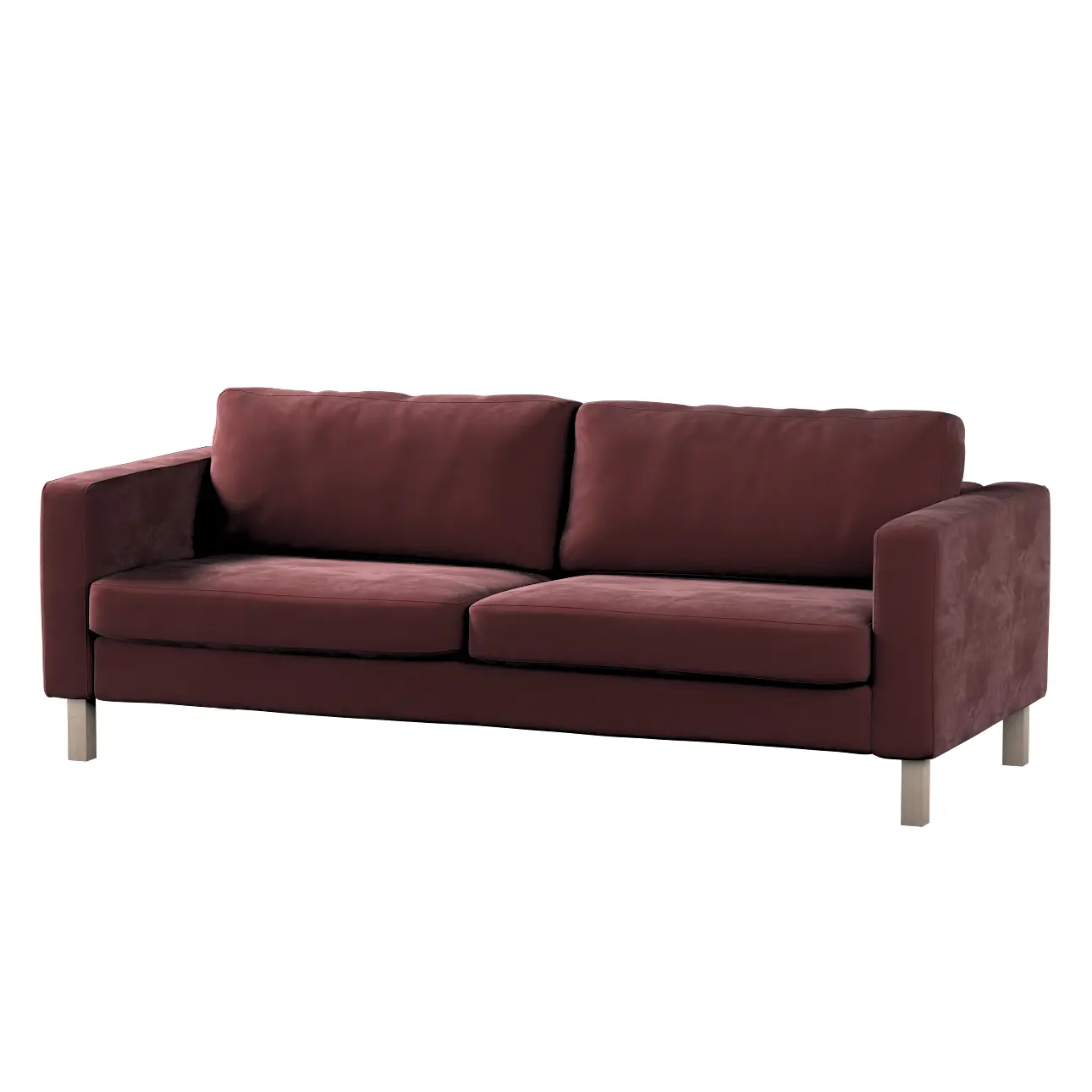Dekoria Potah na pohovku IKEA  Karlstad 3-místná, nerozkládací, krátký, bordó, pohovka Karlstad 3-místná, Velvet, 704-37