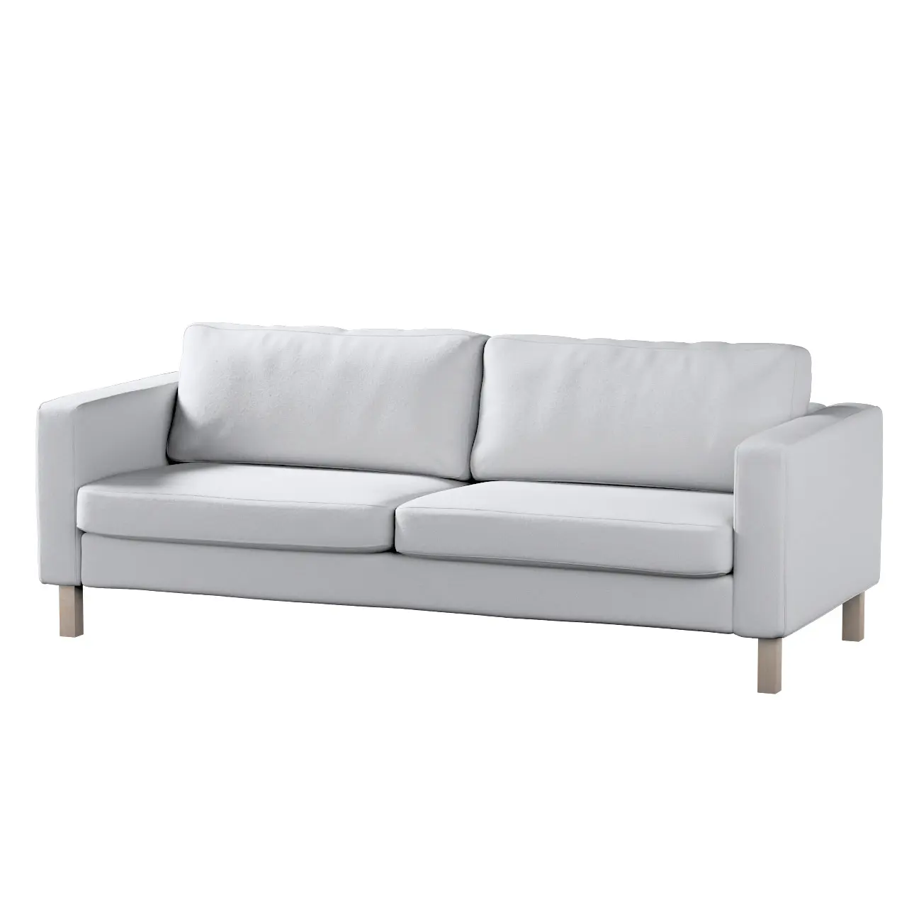 Dekoria Potah na pohovku IKEA  Karlstad 3-místná, nerozkládací, krátký, bílá, pohovka Karlstad 3-místná, Boucle Teddy, 702-80