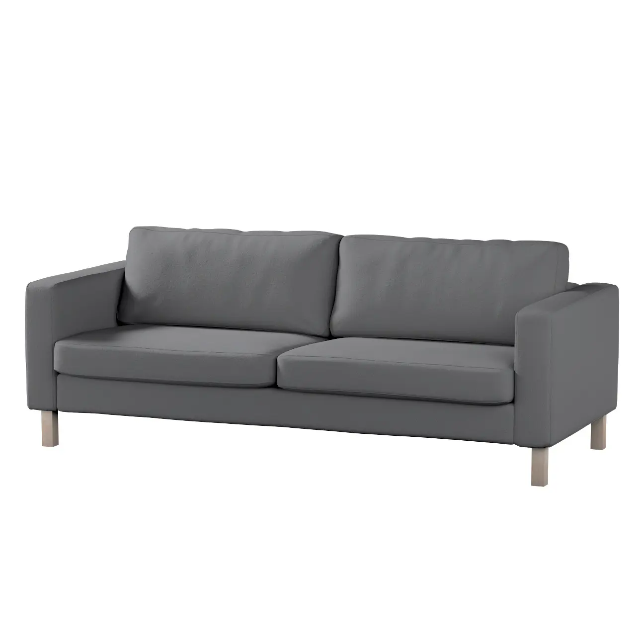 Dekoria Potah na pohovku IKEA  Karlstad 3-místná, nerozkládací, krátký, tmavě šedá, pohovka Karlstad 3-místná, Boucle Teddy, 702-83