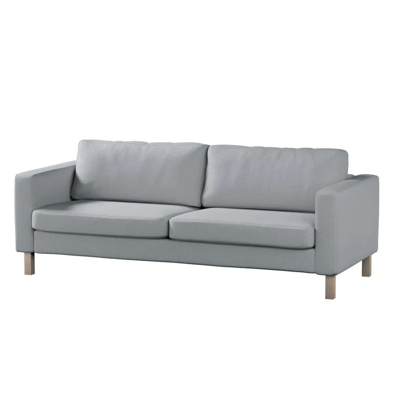 Dekoria Potah na pohovku IKEA  Karlstad 3-místná, nerozkládací, krátký, šedá, pohovka Karlstad 3-místná, Amsterdam, 704-55