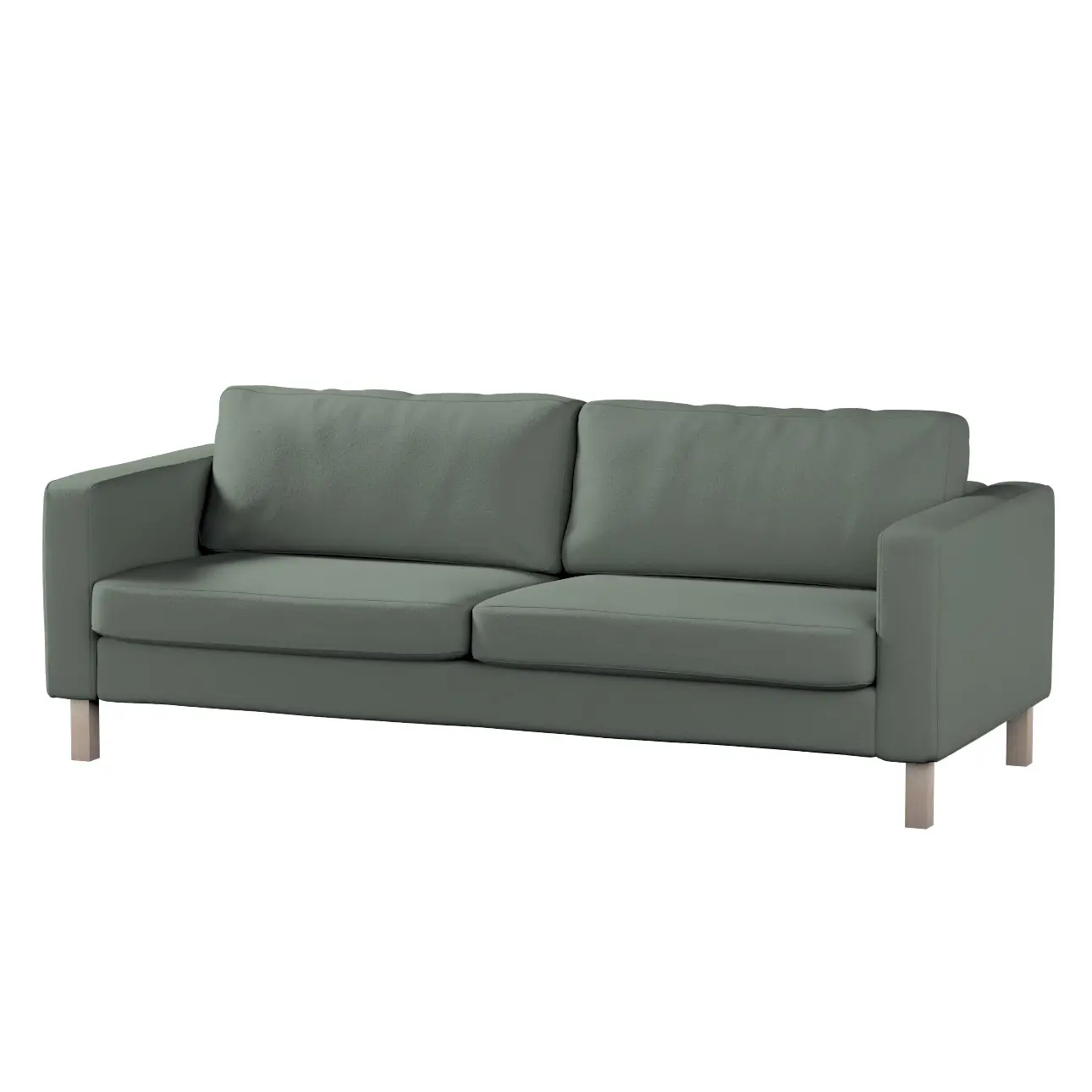 Dekoria Potah na pohovku IKEA  Karlstad 3-místná, nerozkládací, krátký, zelená, pohovka Karlstad 3-místná, Boucle Teddy, 702-85