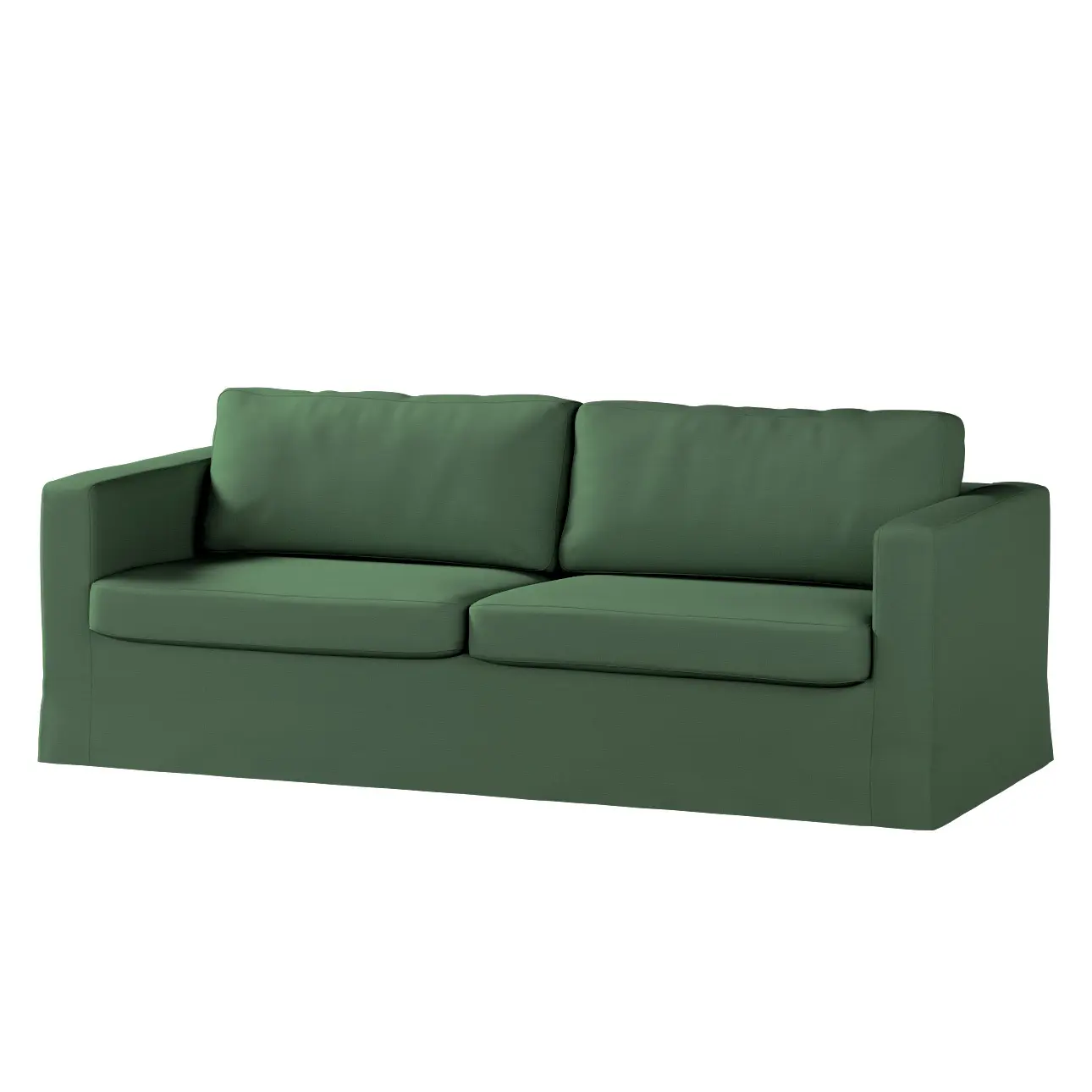 Dekoria Potah na pohovku IKEA  Karlstad 3-místná, nerozkládací, dlouhý, Forest Green - zelená, pohovka Karlstad 3-místná, Cotton Panama, 702-51