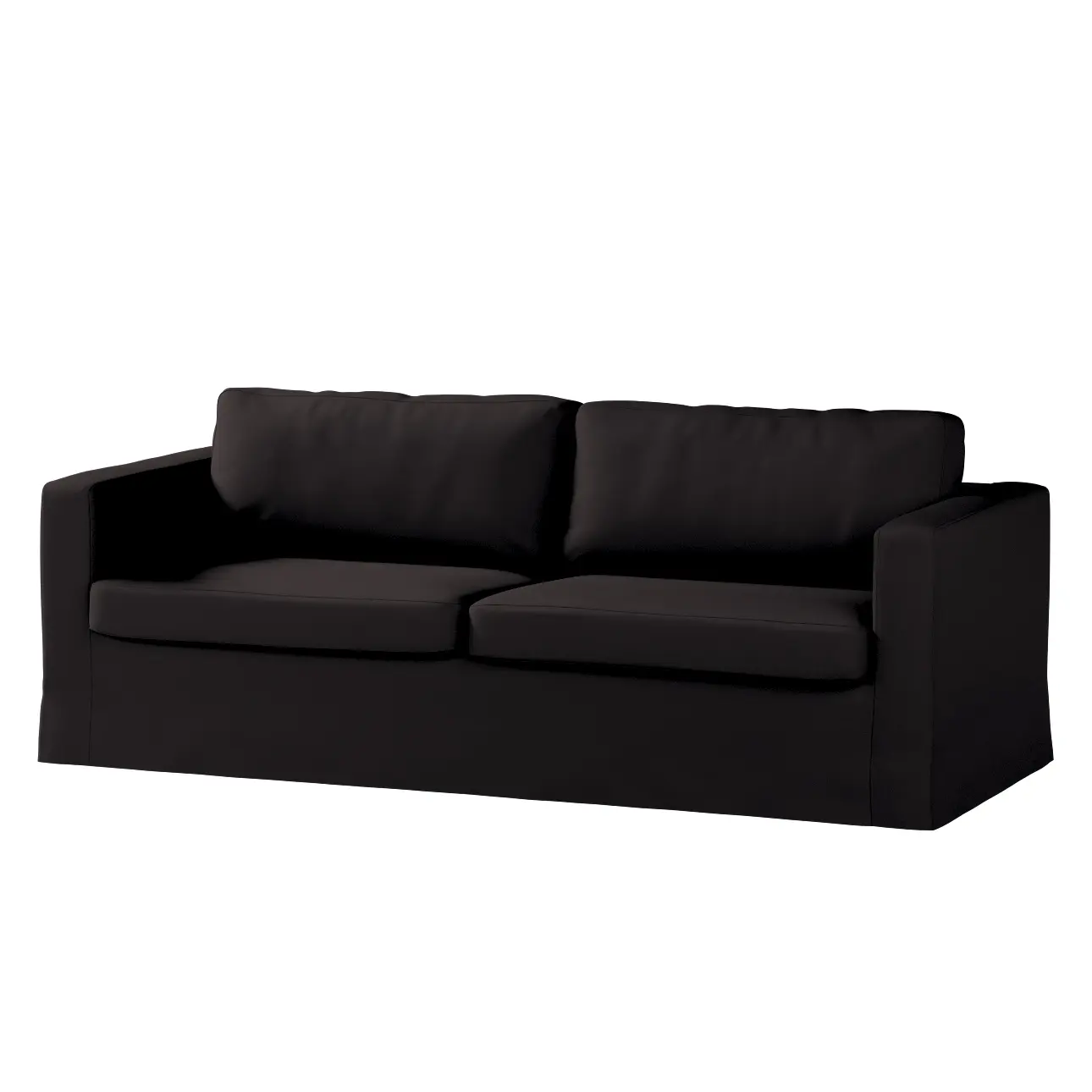 Dekoria Potah na pohovku IKEA  Karlstad 3-místná, nerozkládací, dlouhý, Black - černá, pohovka Karlstad 3-místná, Cotton Panama, 702-50