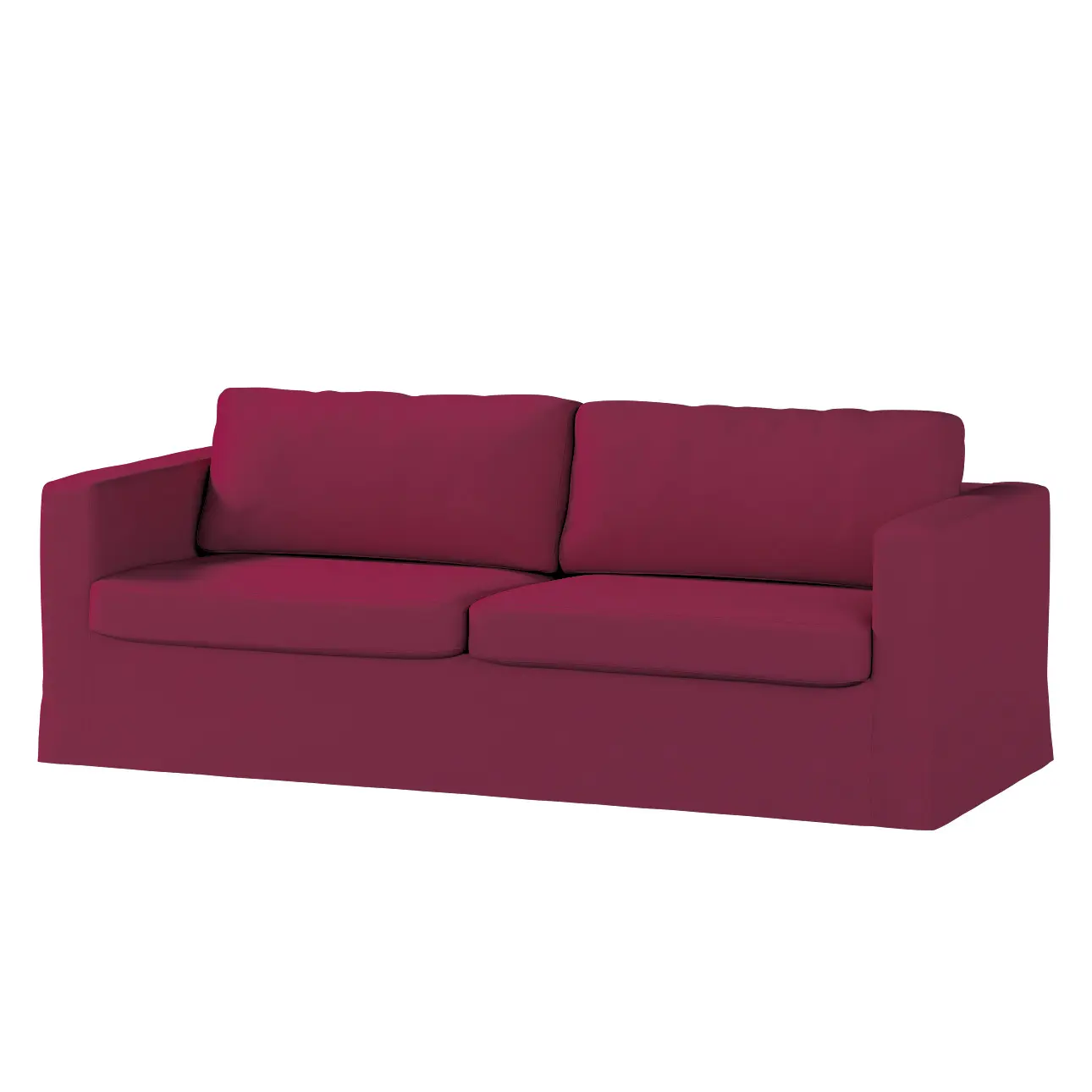 Dekoria Potah na pohovku IKEA  Karlstad 3-místná, nerozkládací, dlouhý, švestková, pohovka Karlstad 3-místná, Cotton Panama, 702-32