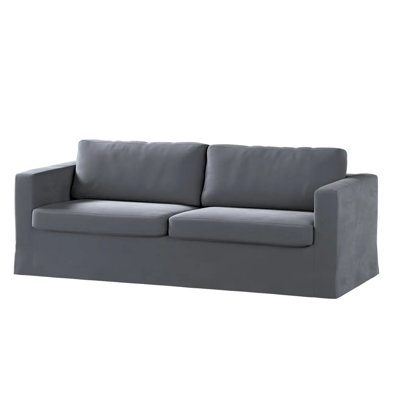Dekoria Potah na pohovku IKEA  Karlstad 3-místná, nerozkládací, dlouhý, grafitová šeď, pohovka Karlstad 3-místná, Velvet, 704-12